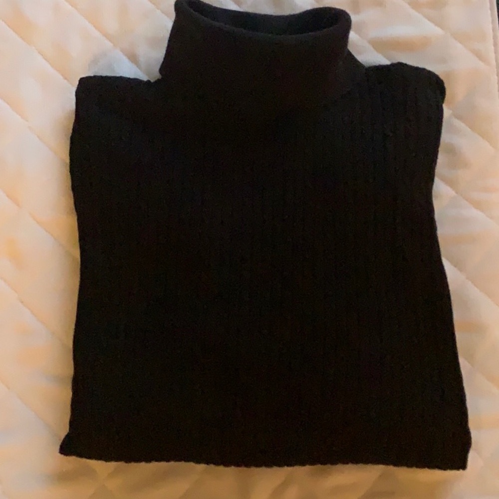 Turtle neck rib sweater